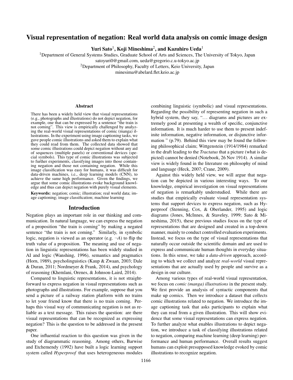 Visual Representation of Negation: Real World Data Analysis on Comic Image Design