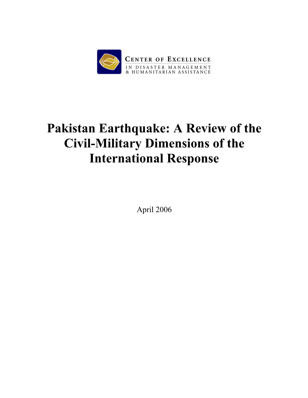 Pakistan Earthquake After Action Review