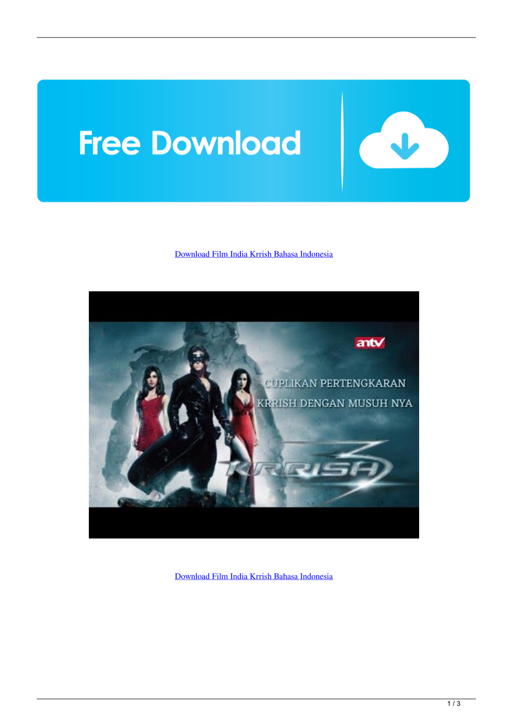 Download Film India Krrish Bahasa Indonesia