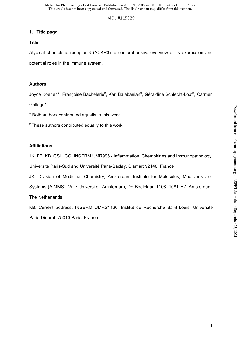 Atypical Chemokine Receptor 3 (ACKR3): a Comprehensive Overview of Its Expression and Potential Roles in the Immune System