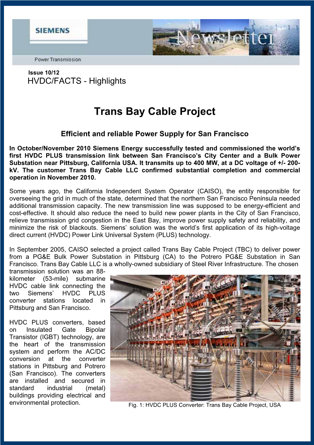 Trans Bay Cable Project