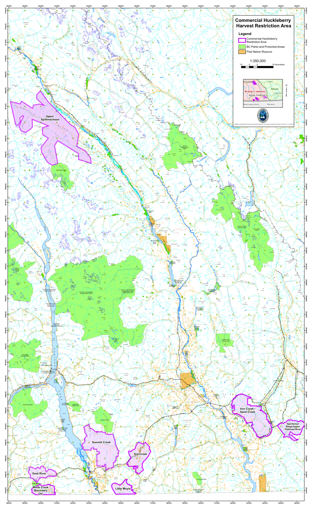 Commercial Huckleberry Harvest Restriction Area Overview (PDF)