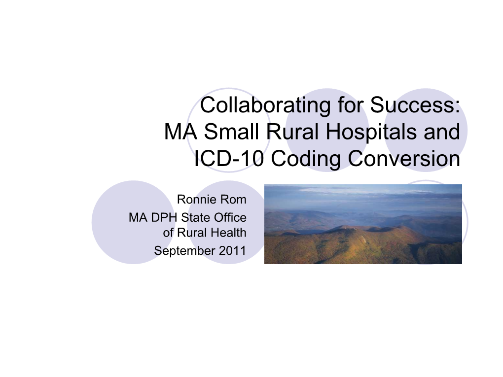 Collaborating for Success: MA Small Rural Hospital ICD-10 Coding Conversion