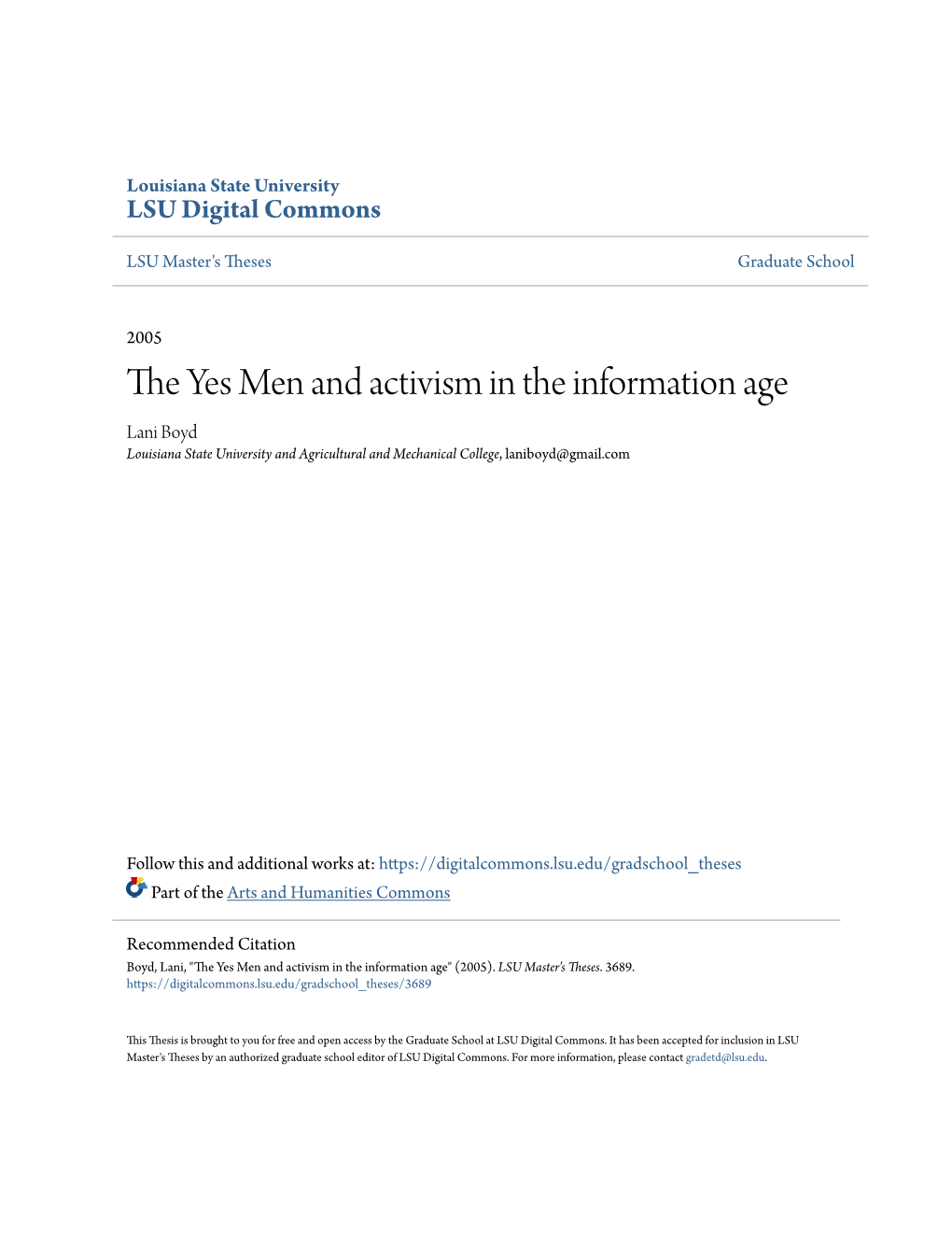 The Yes Men and Activism in the Information Age