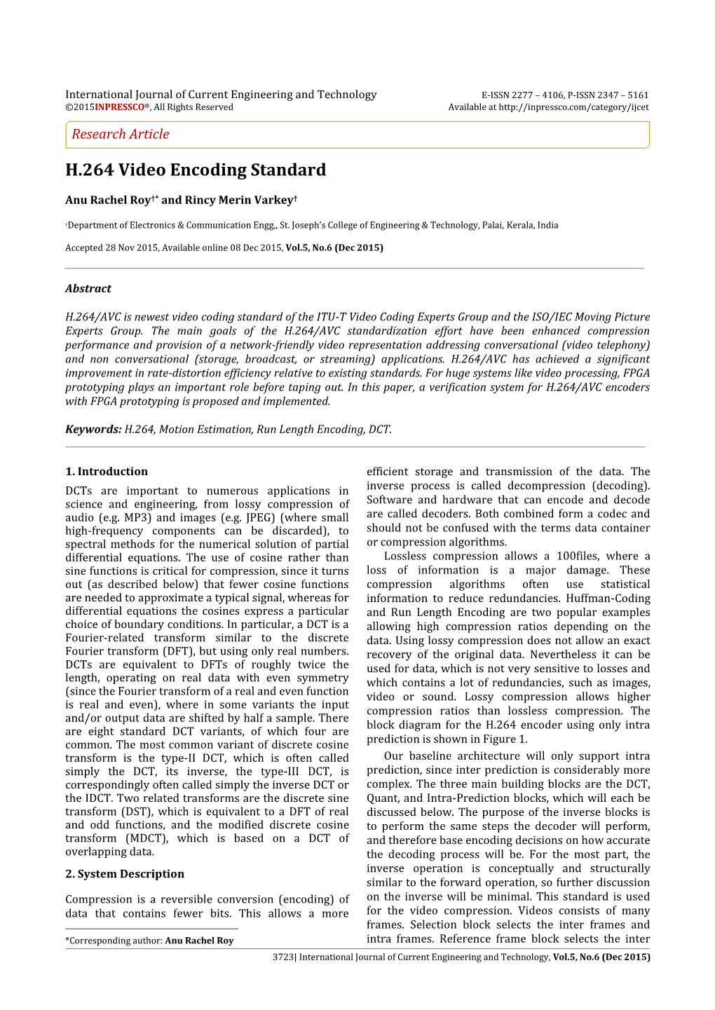 H.264 Video Encoding Standard