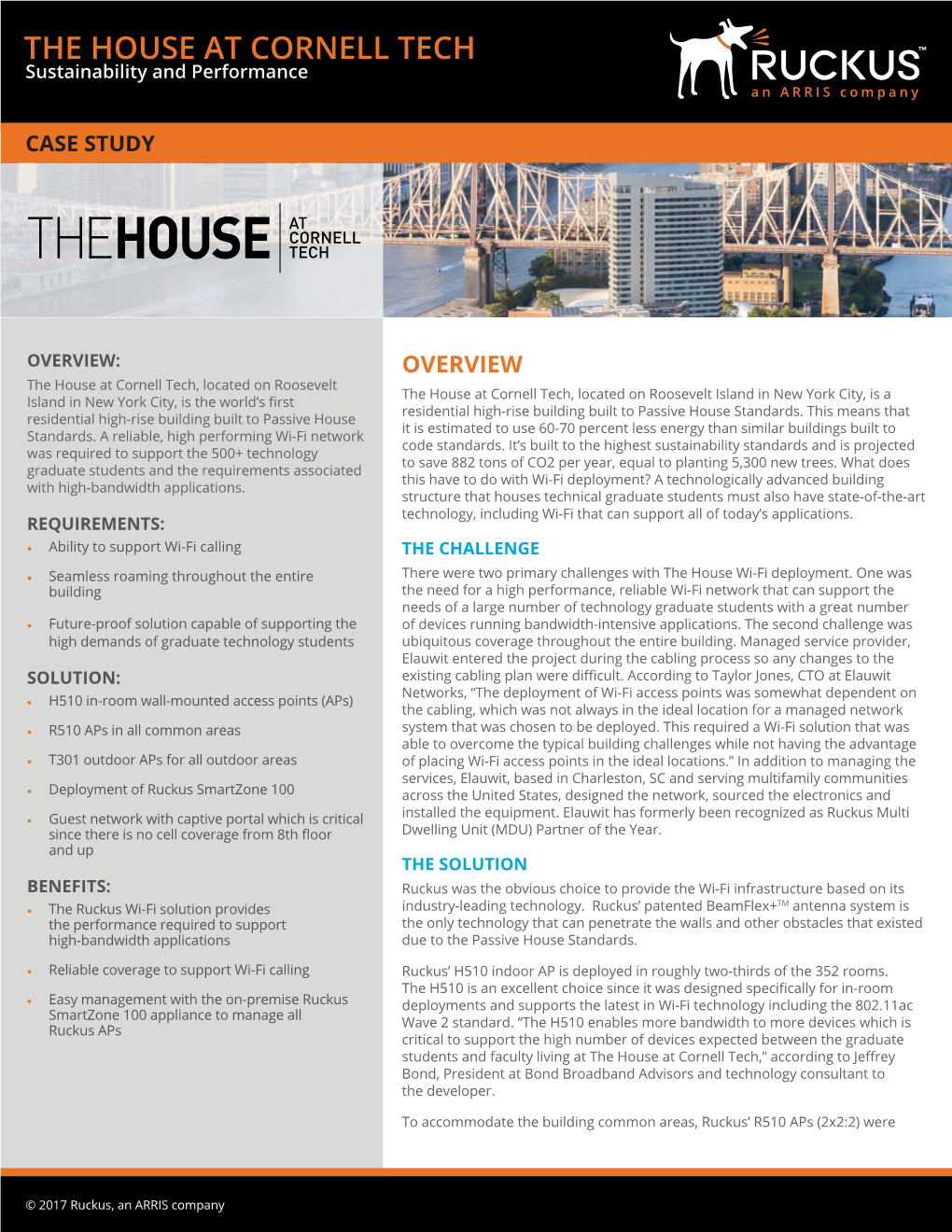 THE HOUSE at CORNELL TECH Sustainability and Performance
