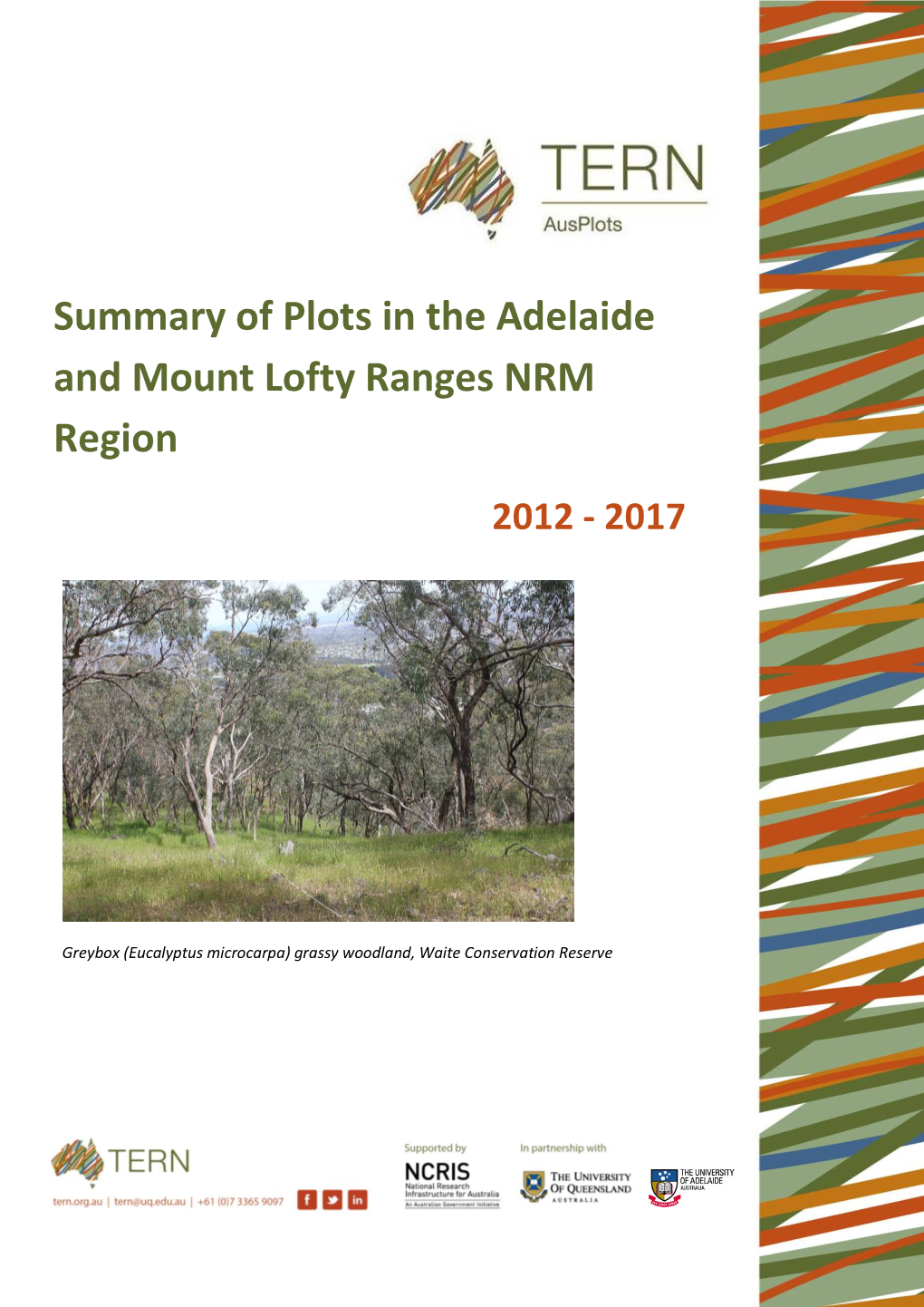 Summary of Plots in the Adelaide and Mount Lofty Ranges NRM Region