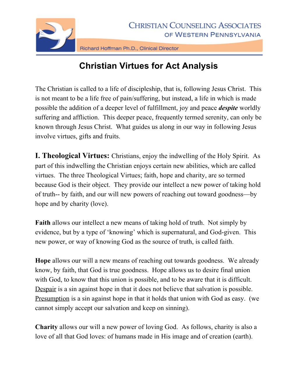 Christian Virtues for Act Analysis