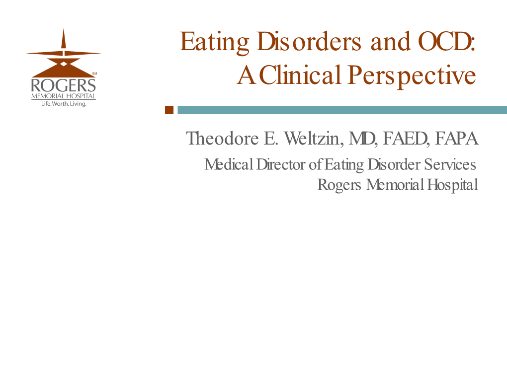 Eating Disorders and OCD: a Clinical Perspective