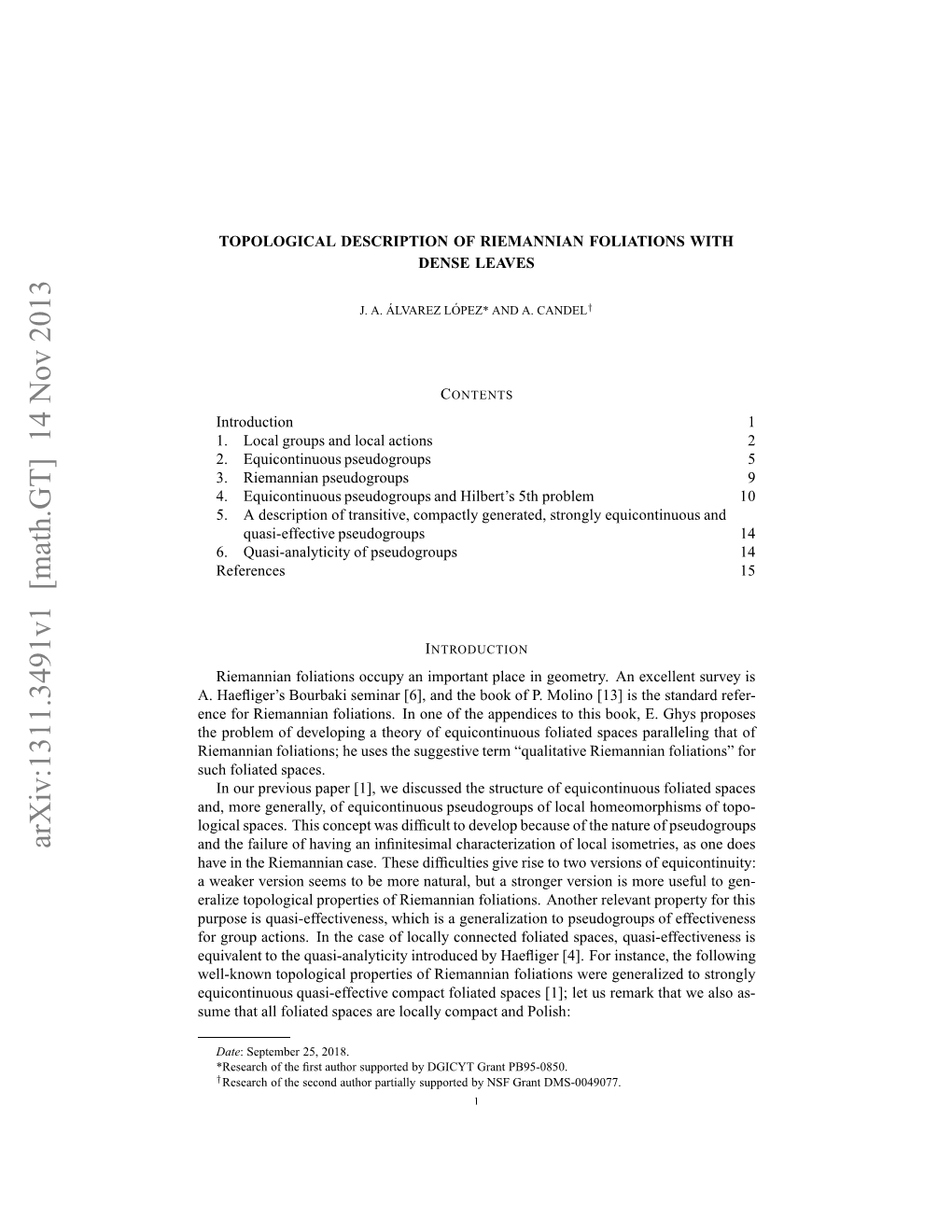 Topological Description of Riemannian Foliations with Dense