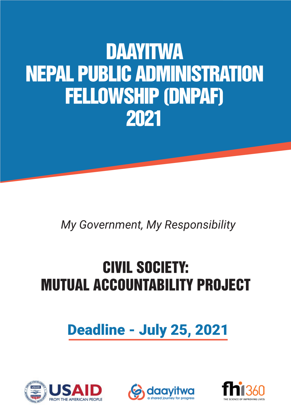 Daayitwa Nepal Public Administration Fellowship (Dnpaf) 2021