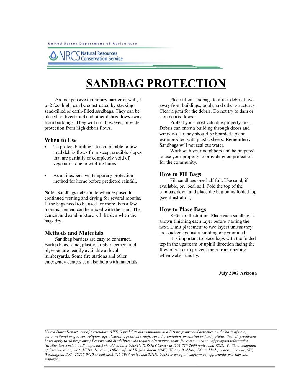 Sandbag Protection