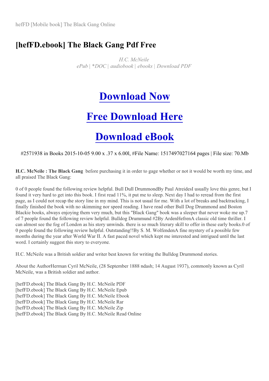 Heffd [Mobile Book] the Black Gang Online