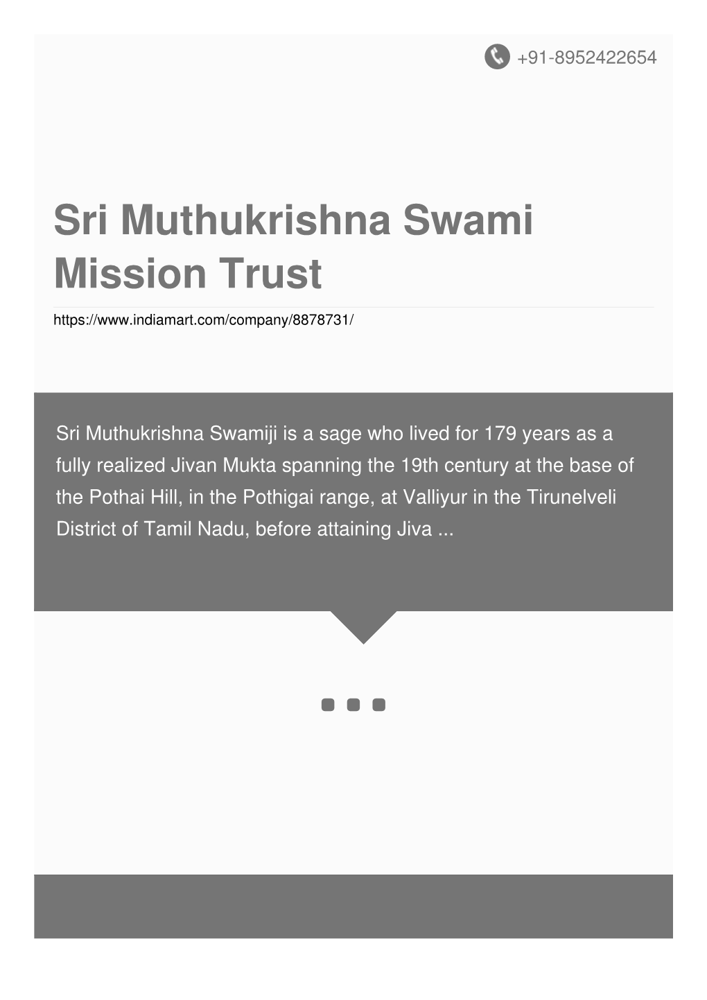 Sri Muthukrishna Swami Mission Trust