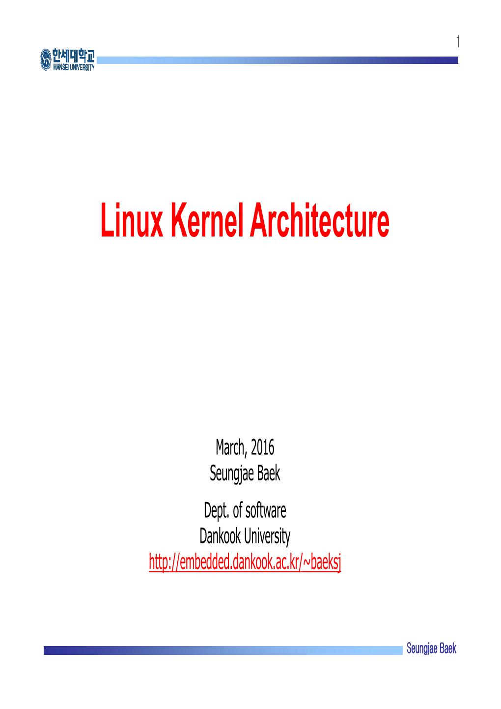 Linux Kernel Architecture