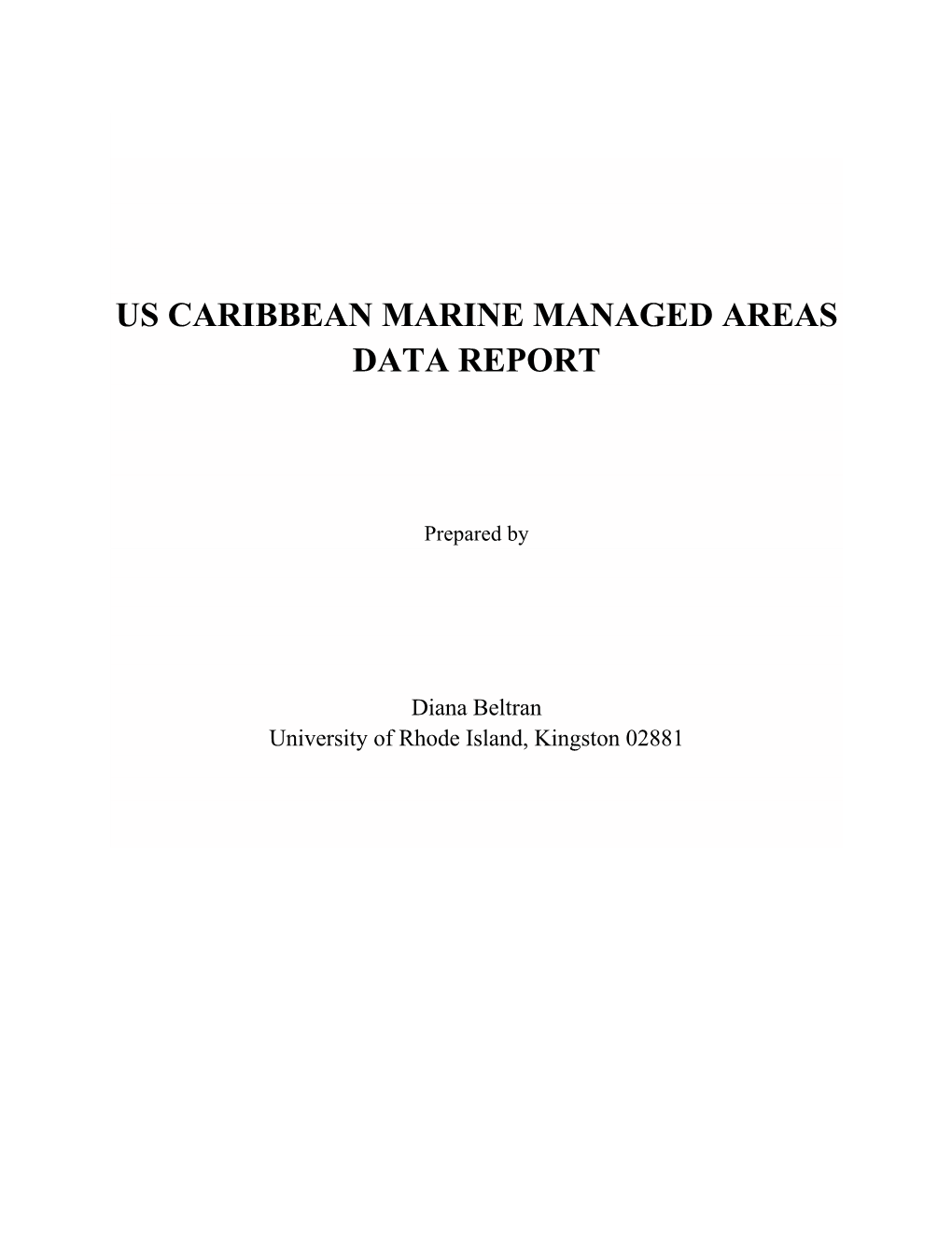 Us Caribbean Marine Managed Areas Data Report