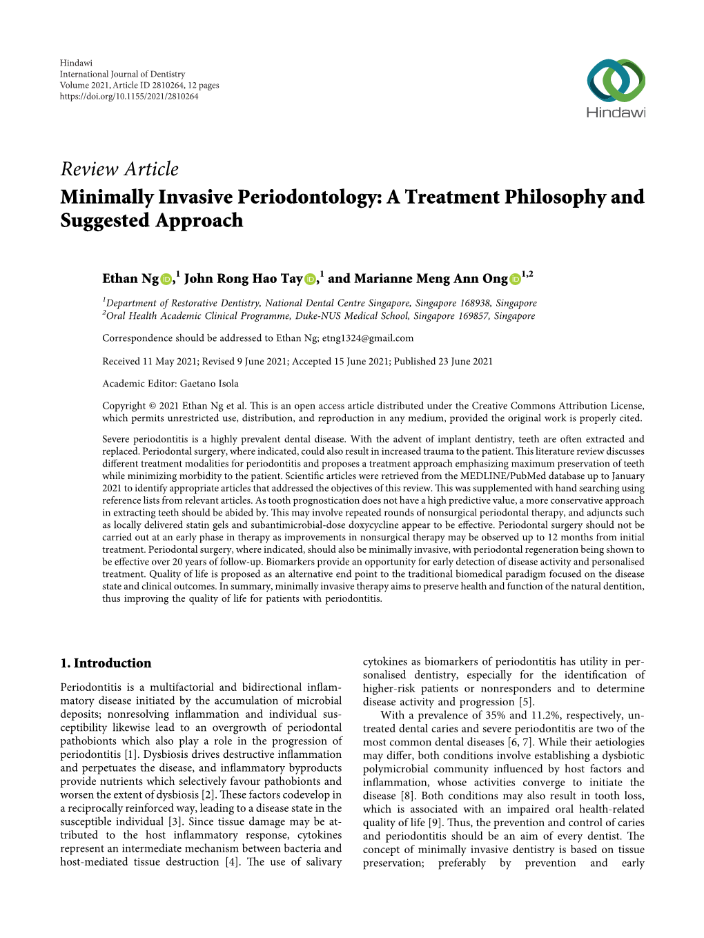 Minimally Invasive Periodontology: a Treatment Philosophy and Suggested Approach