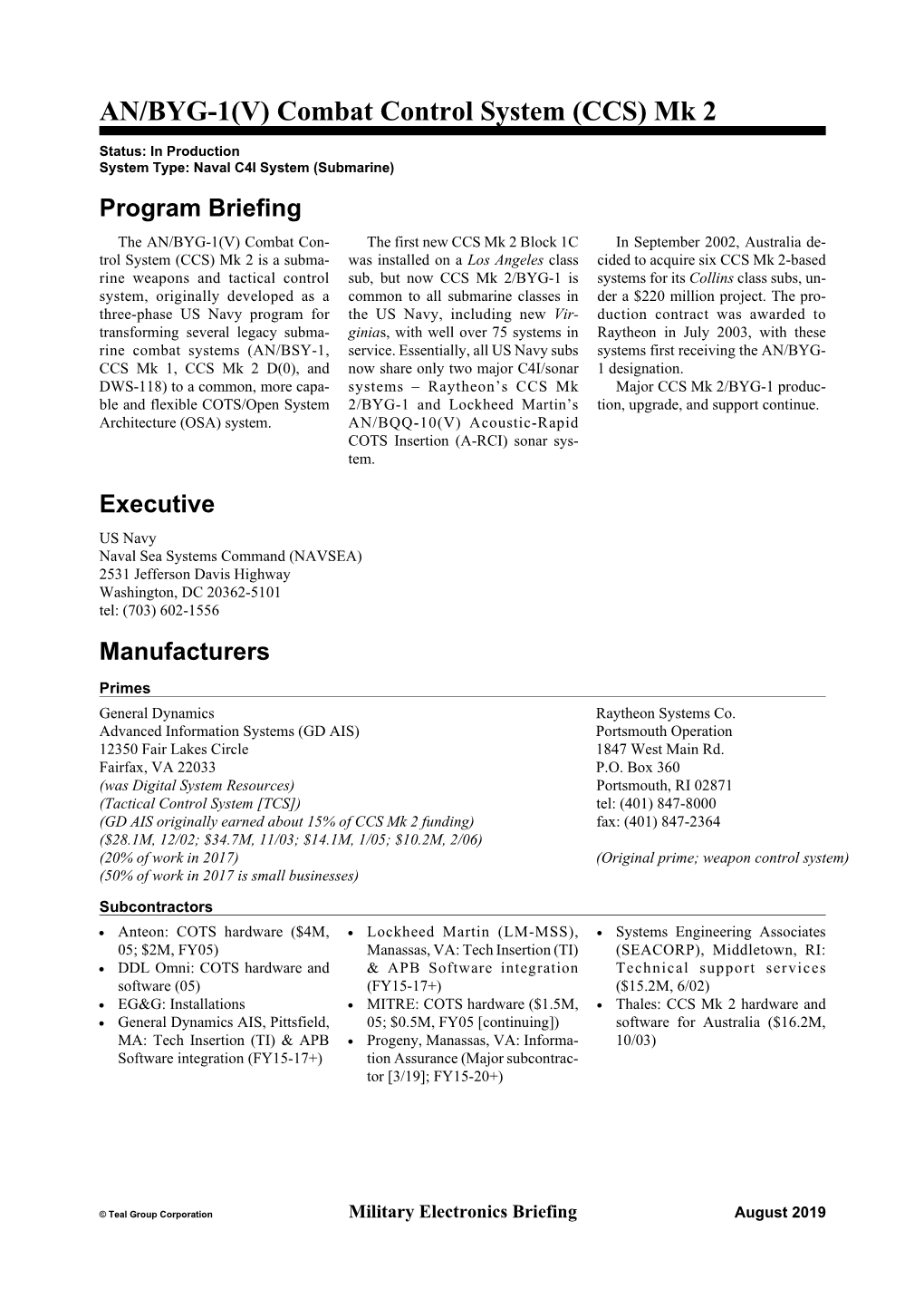 Combat Control System (CCS) Mk 2