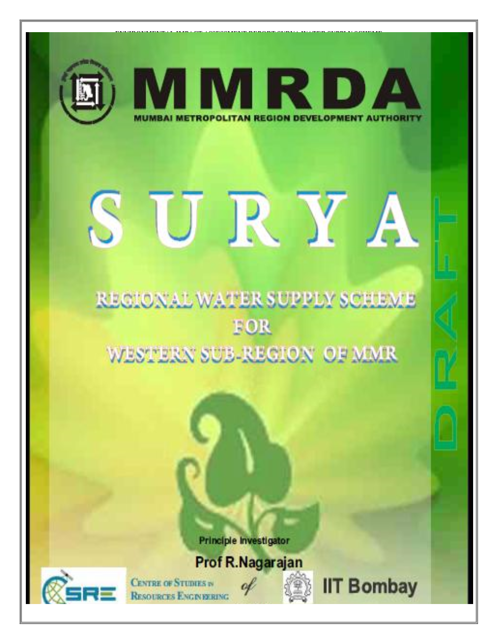 Environmental Impact Assessment Report Surya Water Supply Scheme