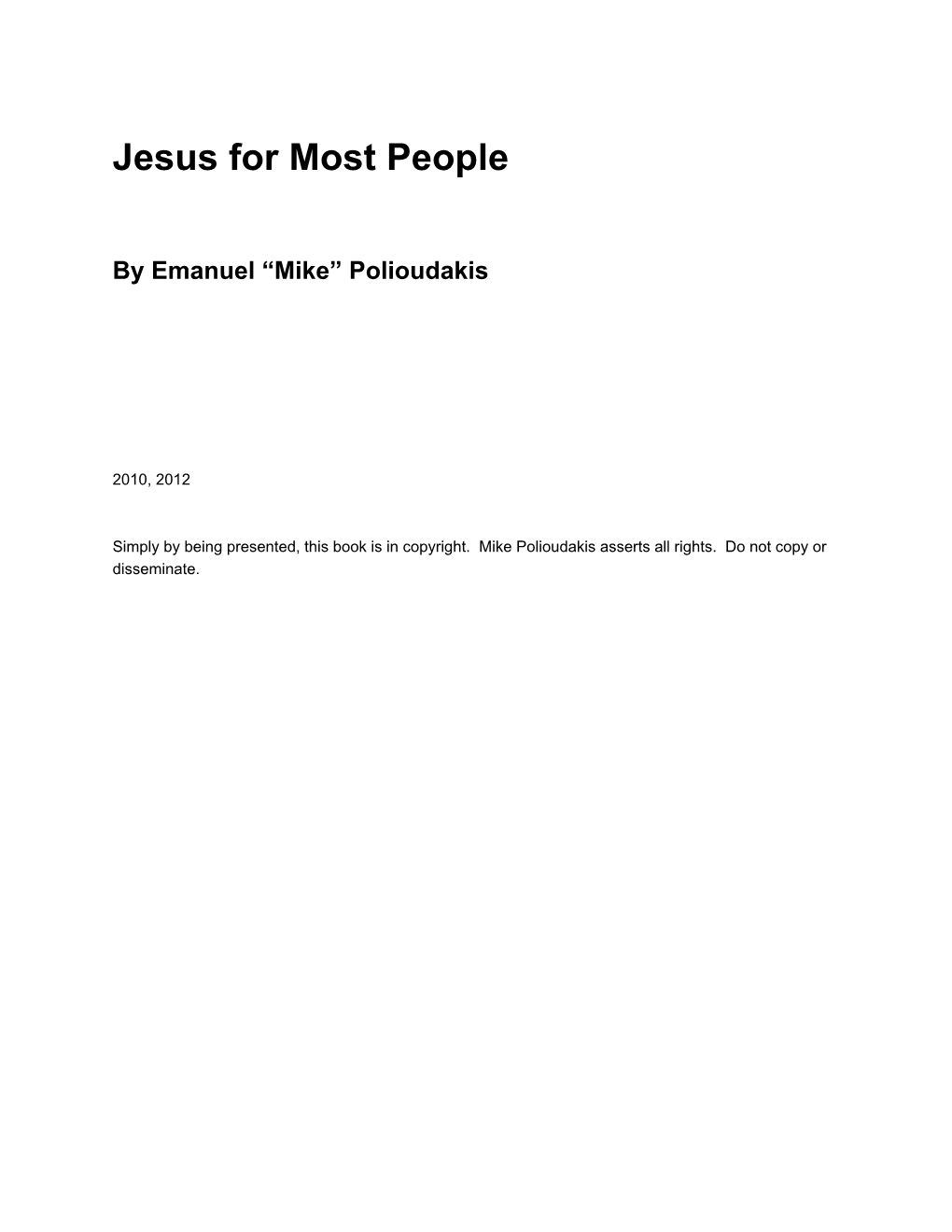 Jesus for Most People