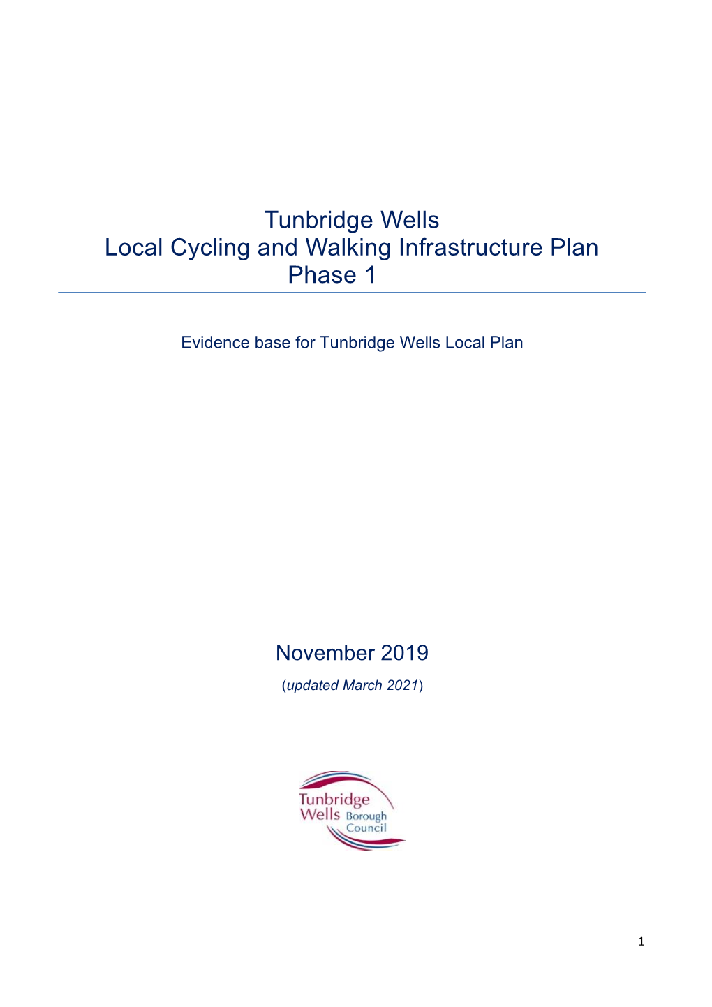 Local Cycling and Walking Infrastructure Plan (LCWIP) Phase 1