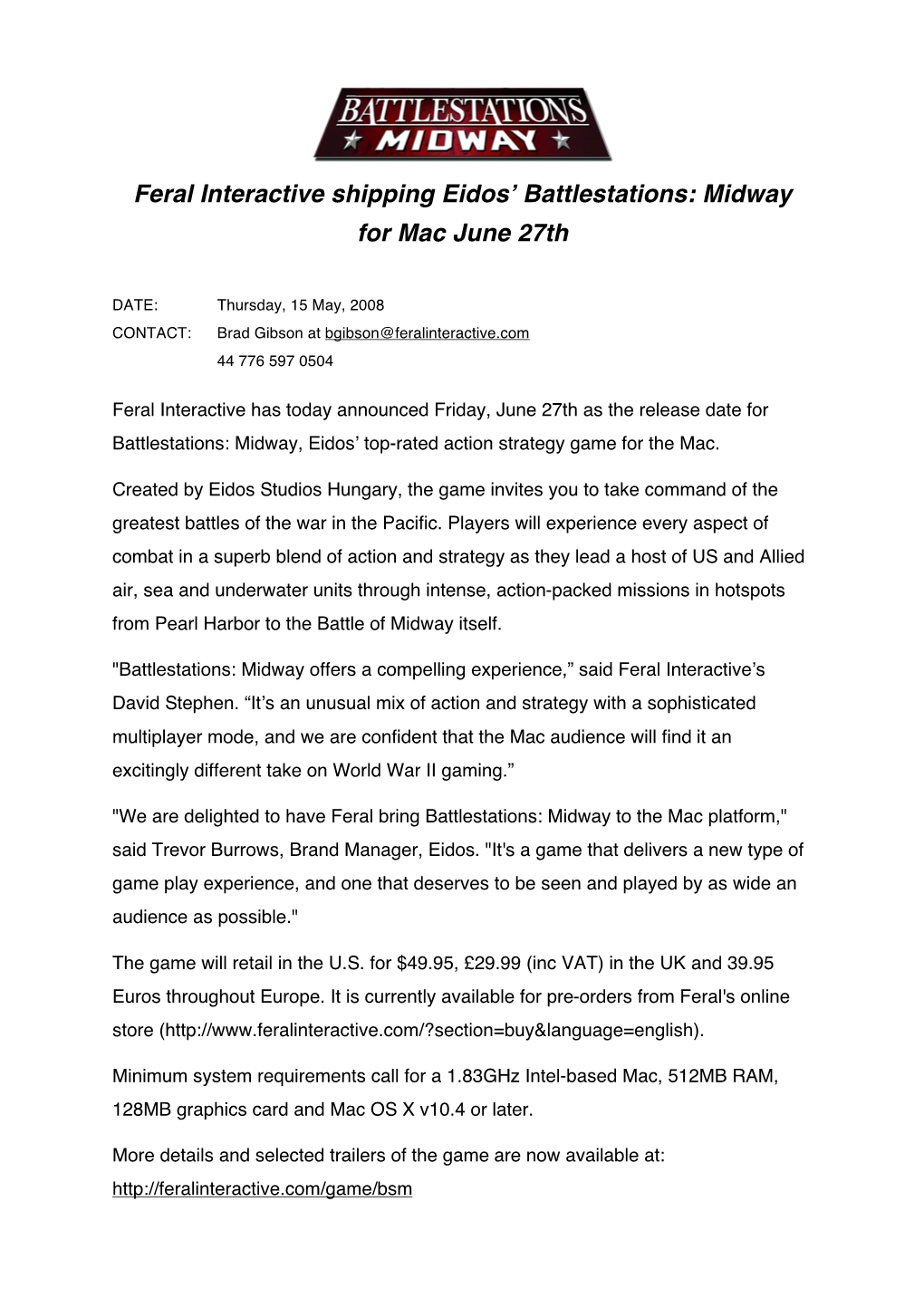 BSM Press Release