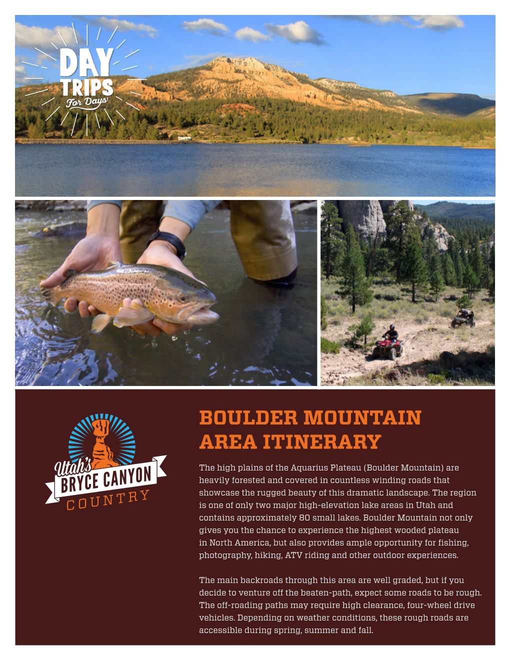 Boulder Mountain Area Itinerary