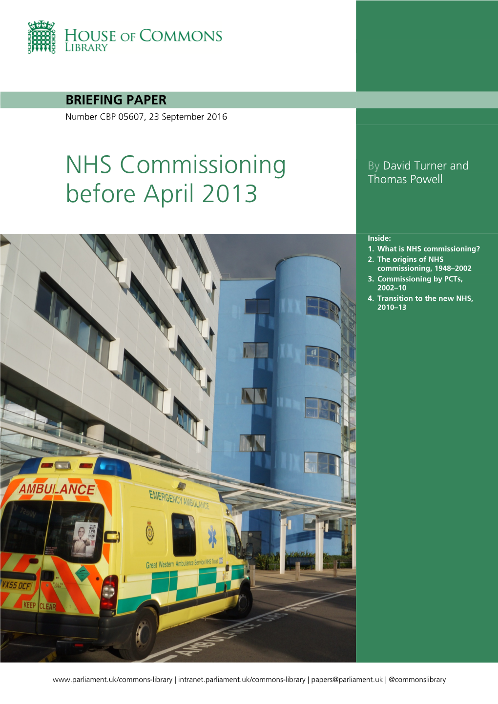 NHS Commissioning Before April 2013