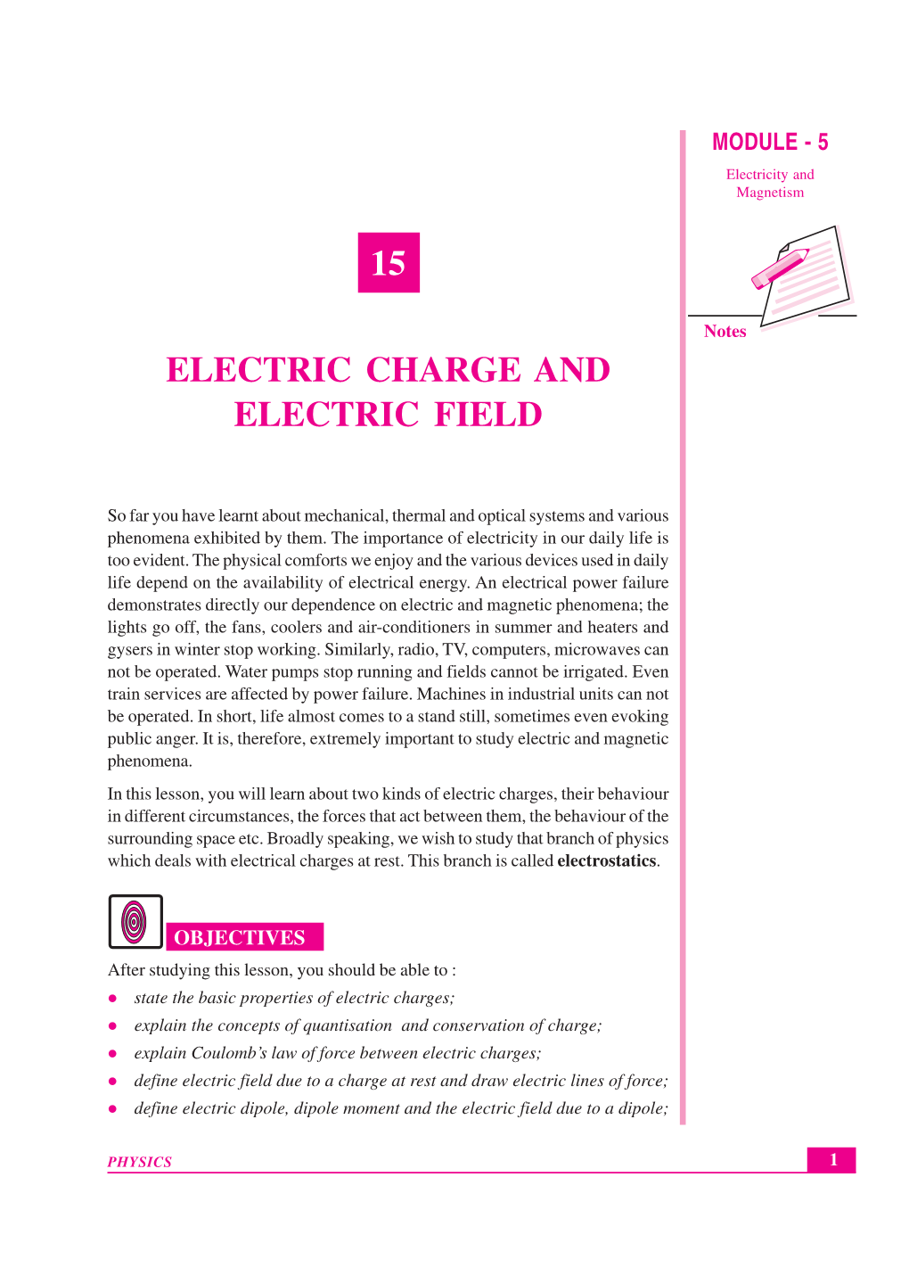 15 Electric Charge and Electric Field