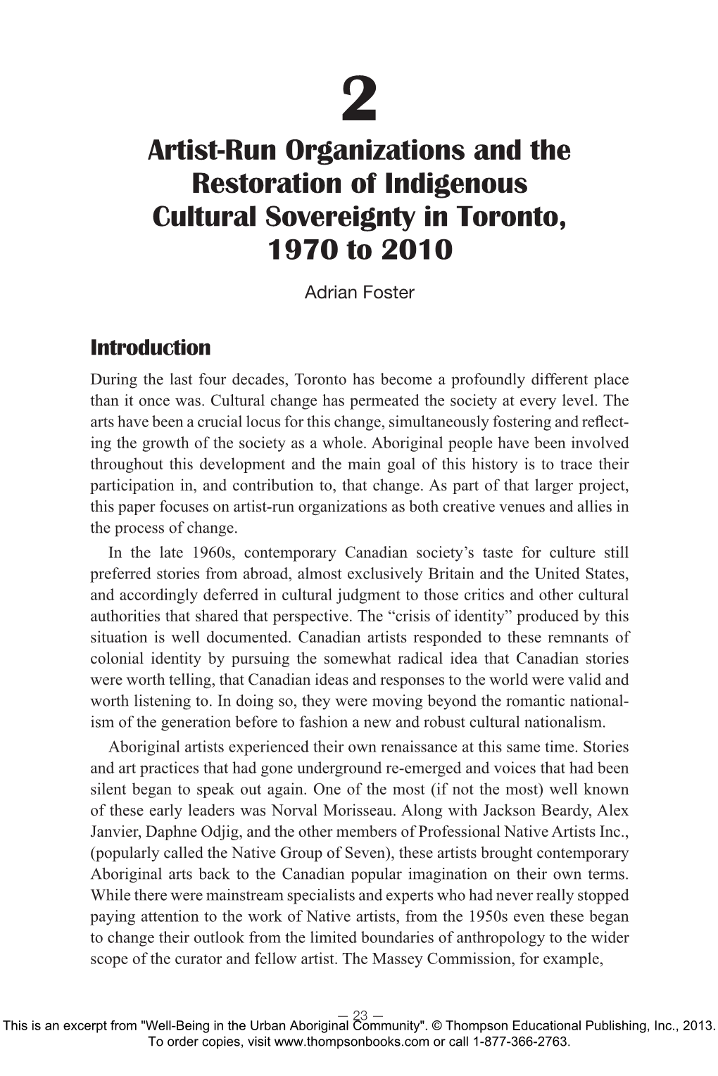 2. Artist-Run Organizations and the Restoration of Indigenous Cultural