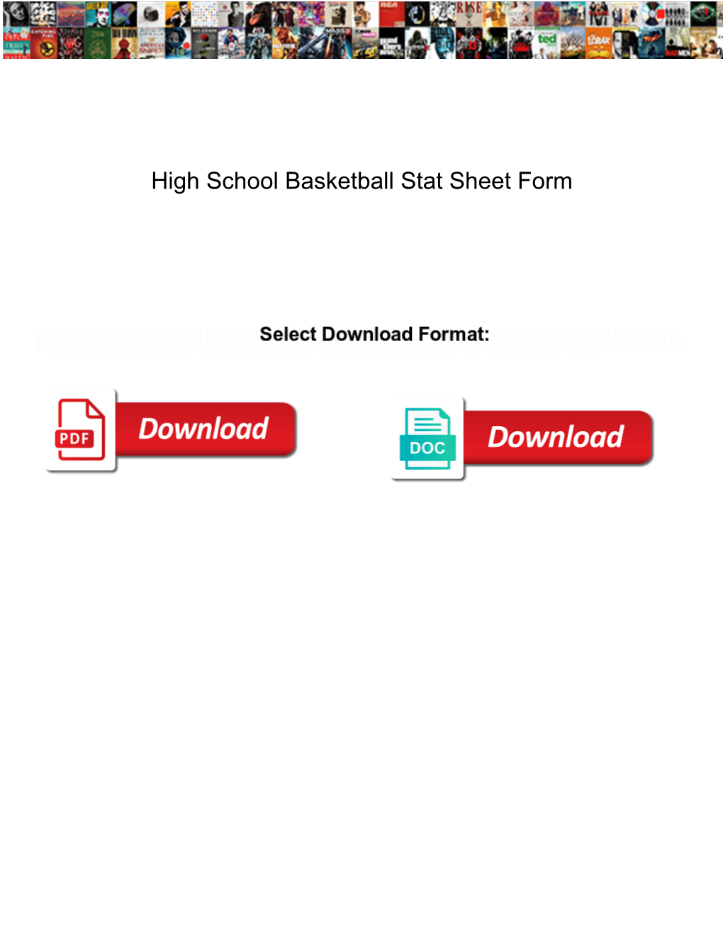 High School Basketball Stat Sheet Form