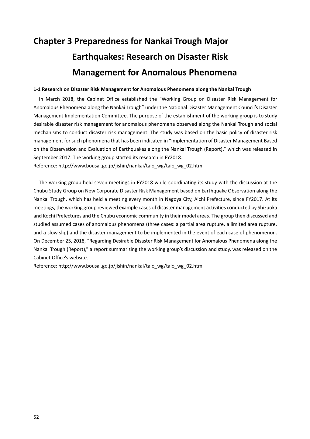 Chapter 3 Preparedness for Nankai Trough Major Earthquakes: Research on Disaster Risk Management for Anomalous Phenomena