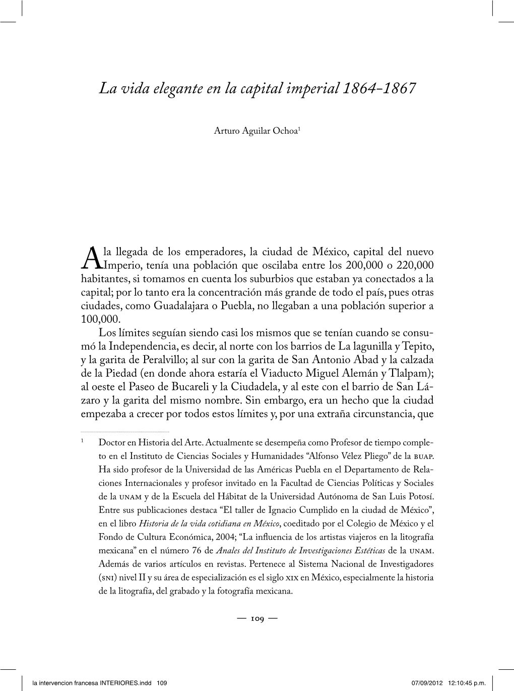 La Vida Elegante En La Capital Imperial 1864-1867