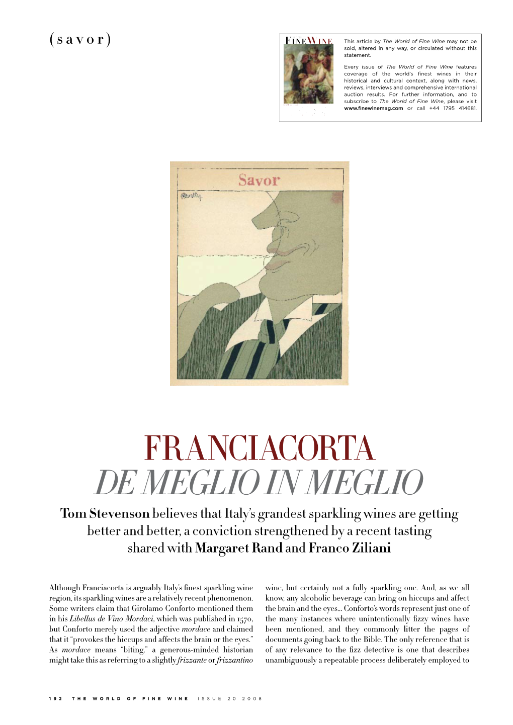 Panel Tasting: Franciacorta De Meglio in Meglio
