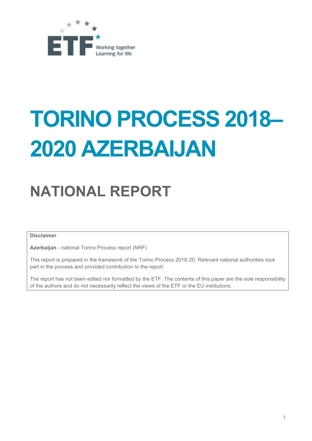 Torino Process 2018– 2020 Azerbaijan