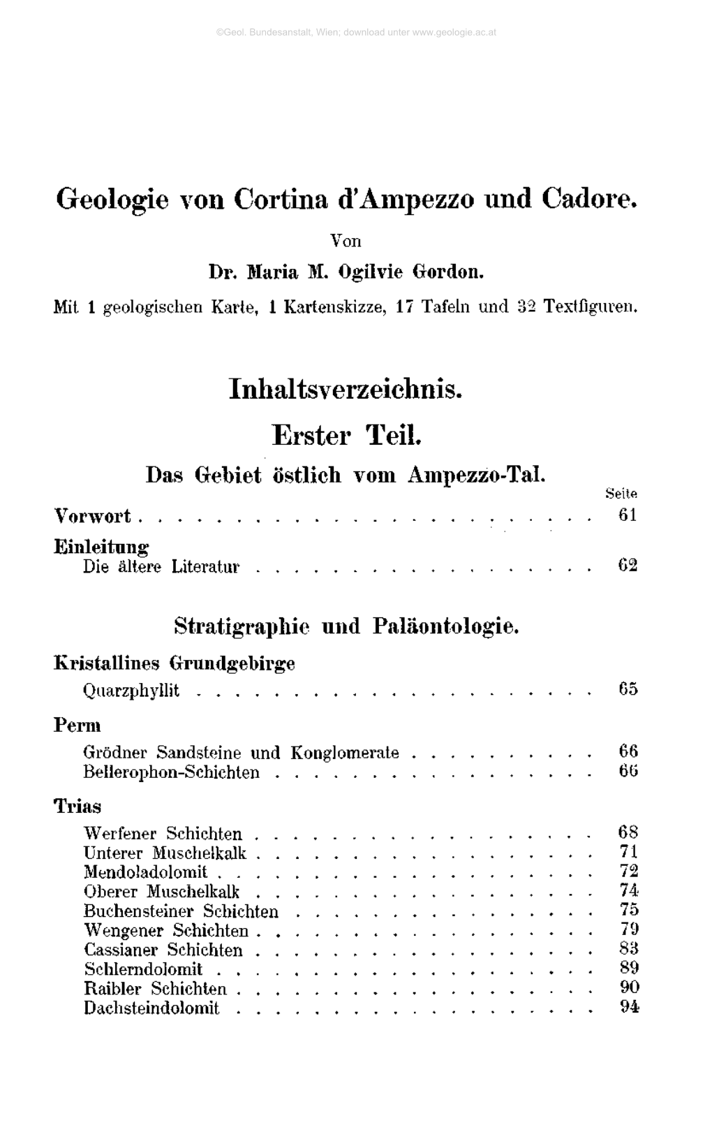 Geologie Von Cortina D'ampezzo Und Cadore. Von Dr