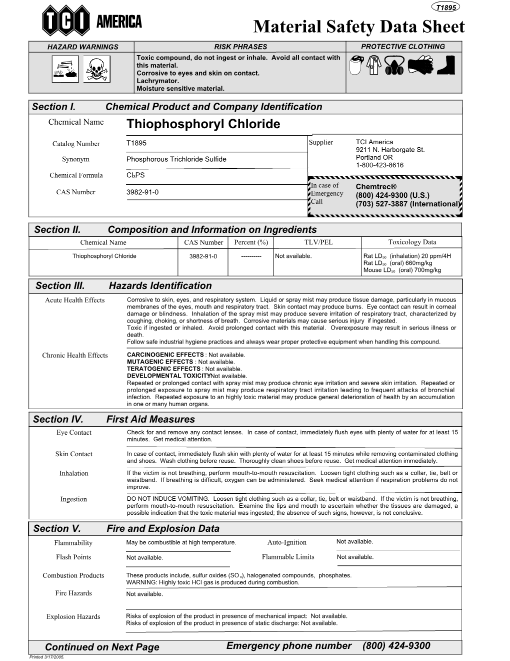 4232 Thiophosphoryl Chloride