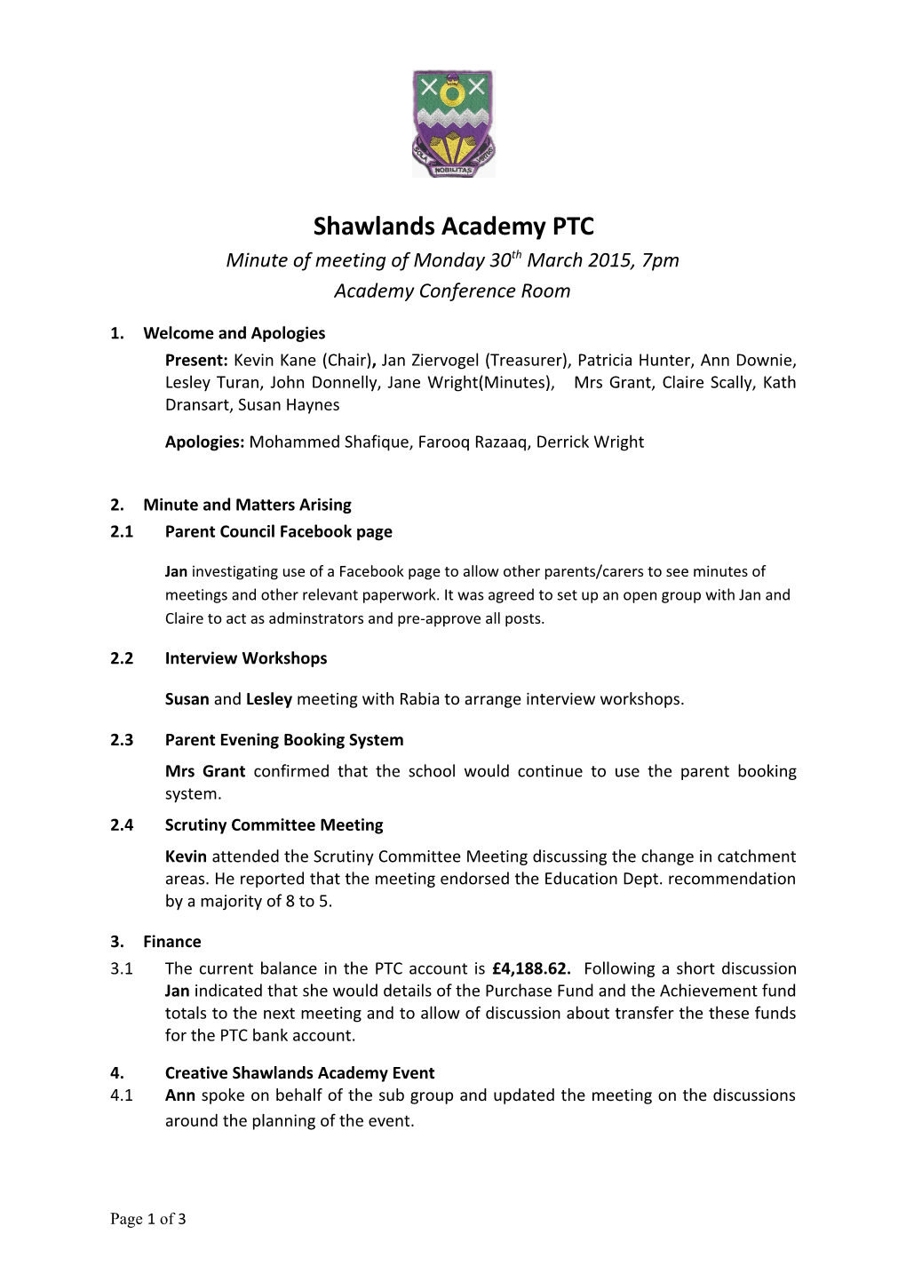 Shawlands Academy PTC