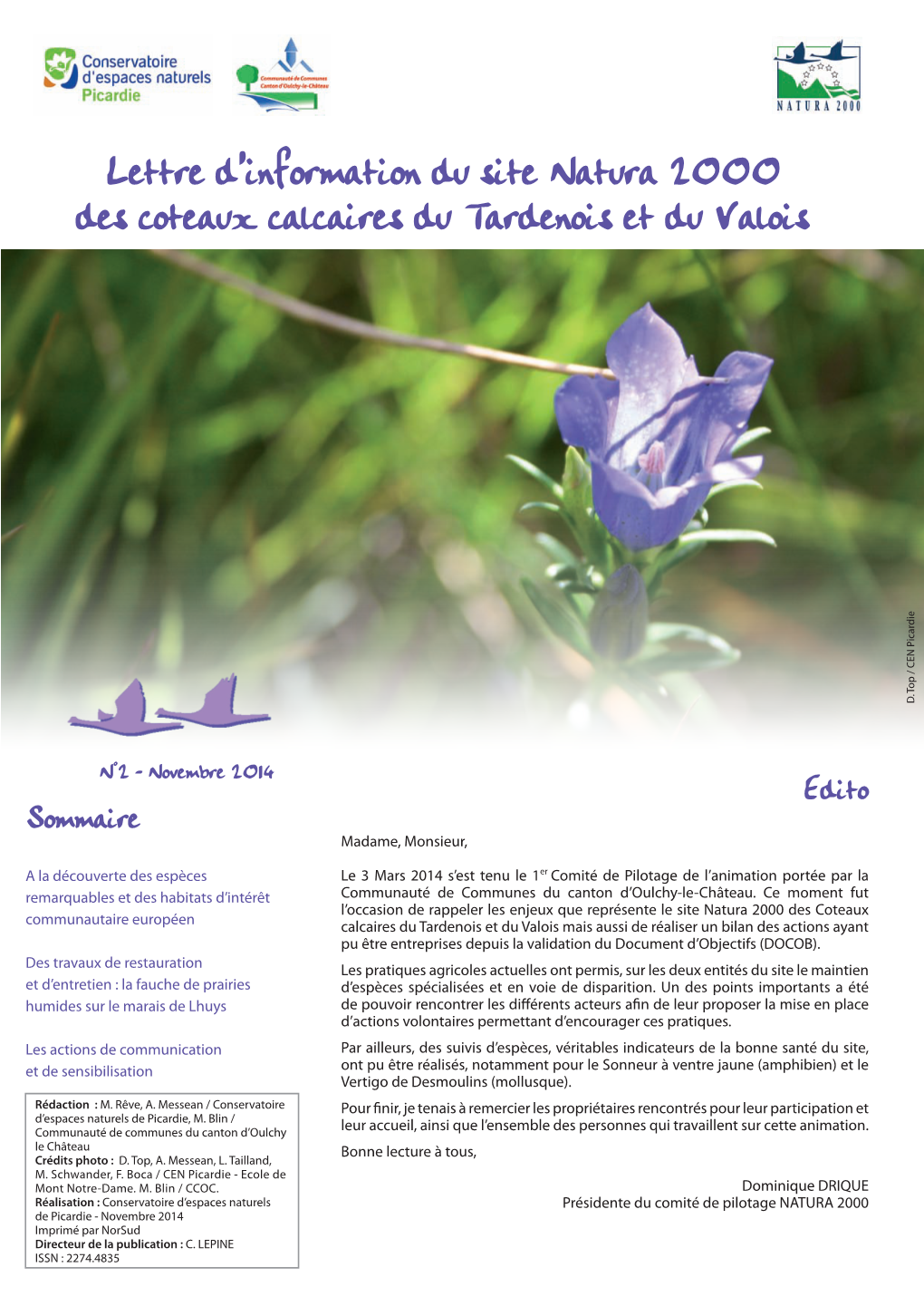 Lettre D'information Du Site Natura 2000 Des Coteaux Calcaires Du