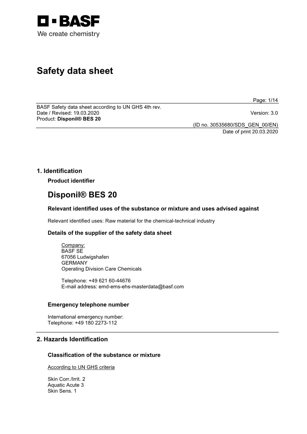 Safety Data Sheet