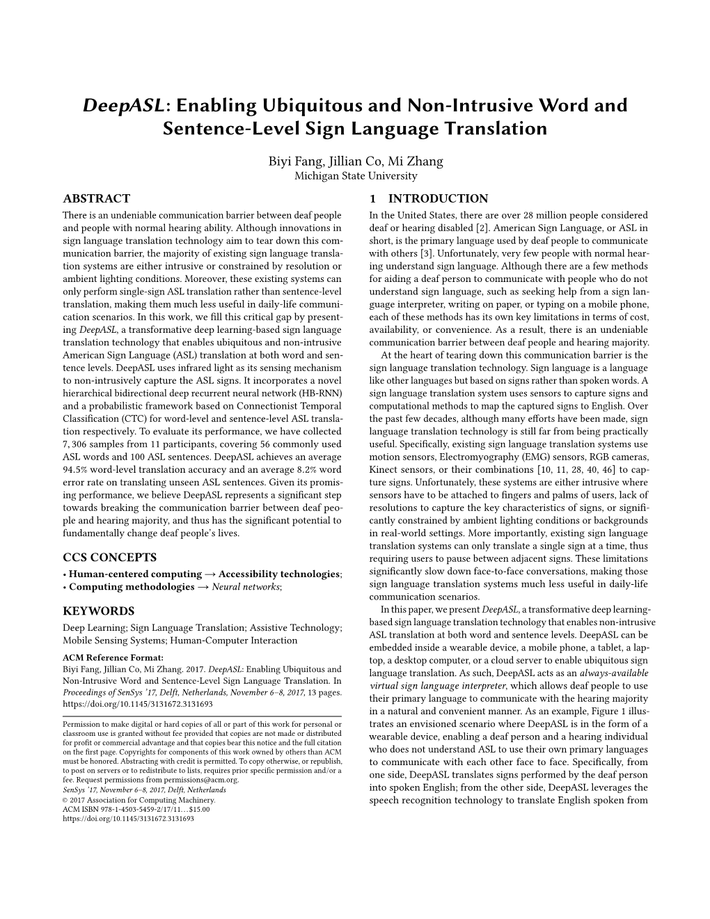 Deepasl: Enabling Ubiquitous and Non-Intrusive Word and Sentence-Level Sign Language Translation