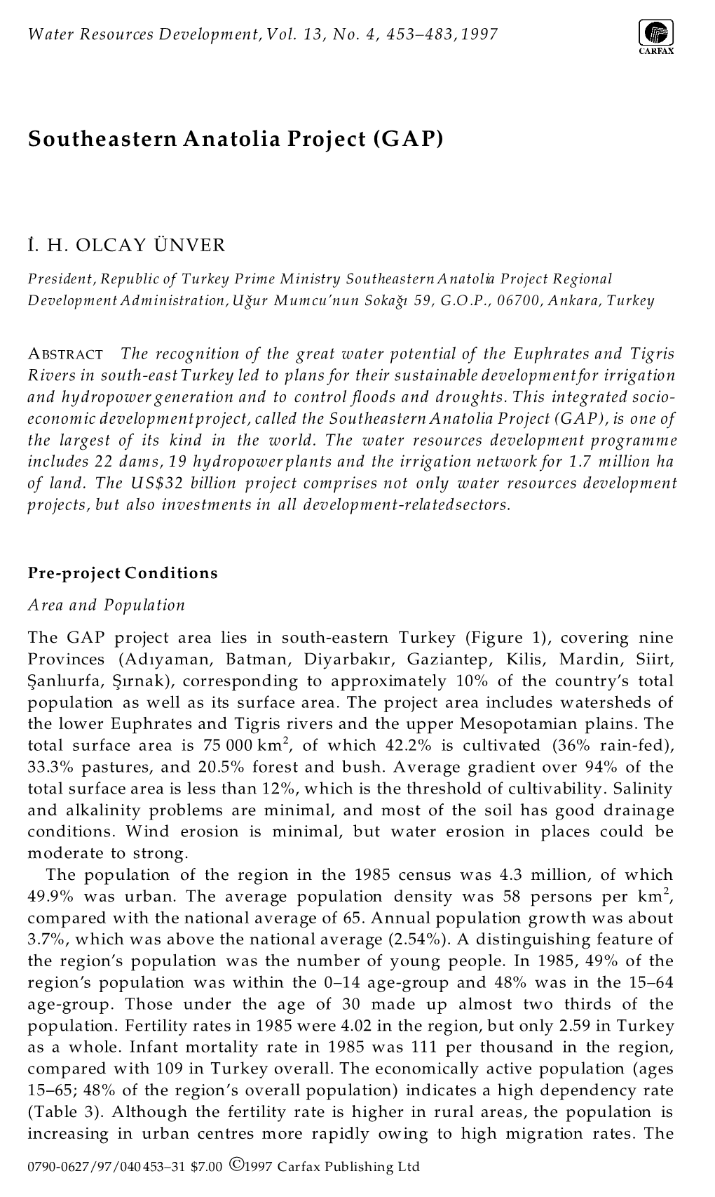 Southeastern Anatolia Project (GAP)