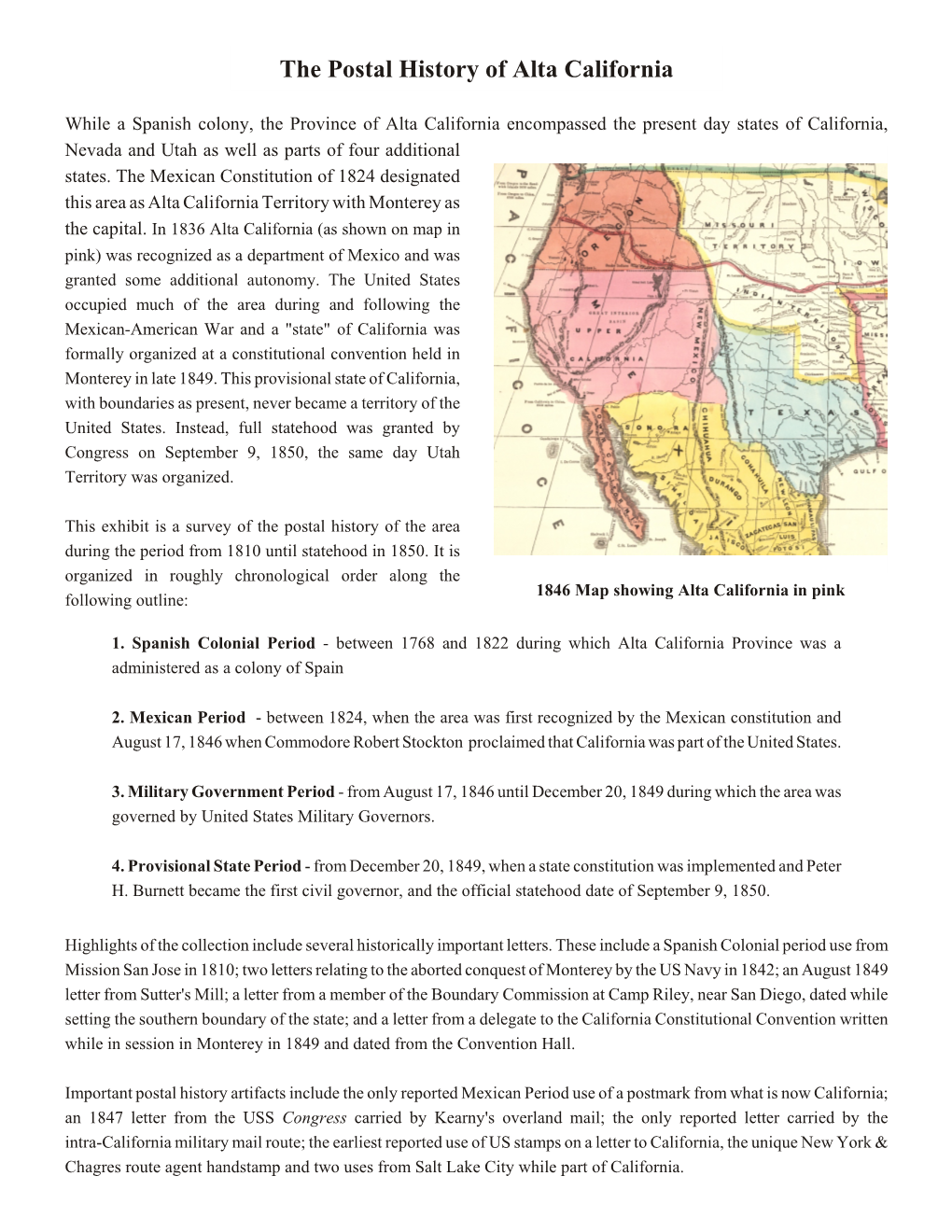 The Postal History of Alta California