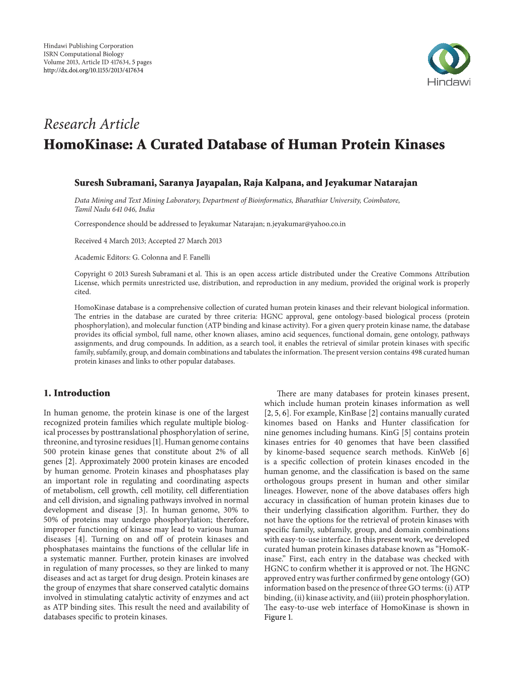 A Curated Database of Human Protein Kinases