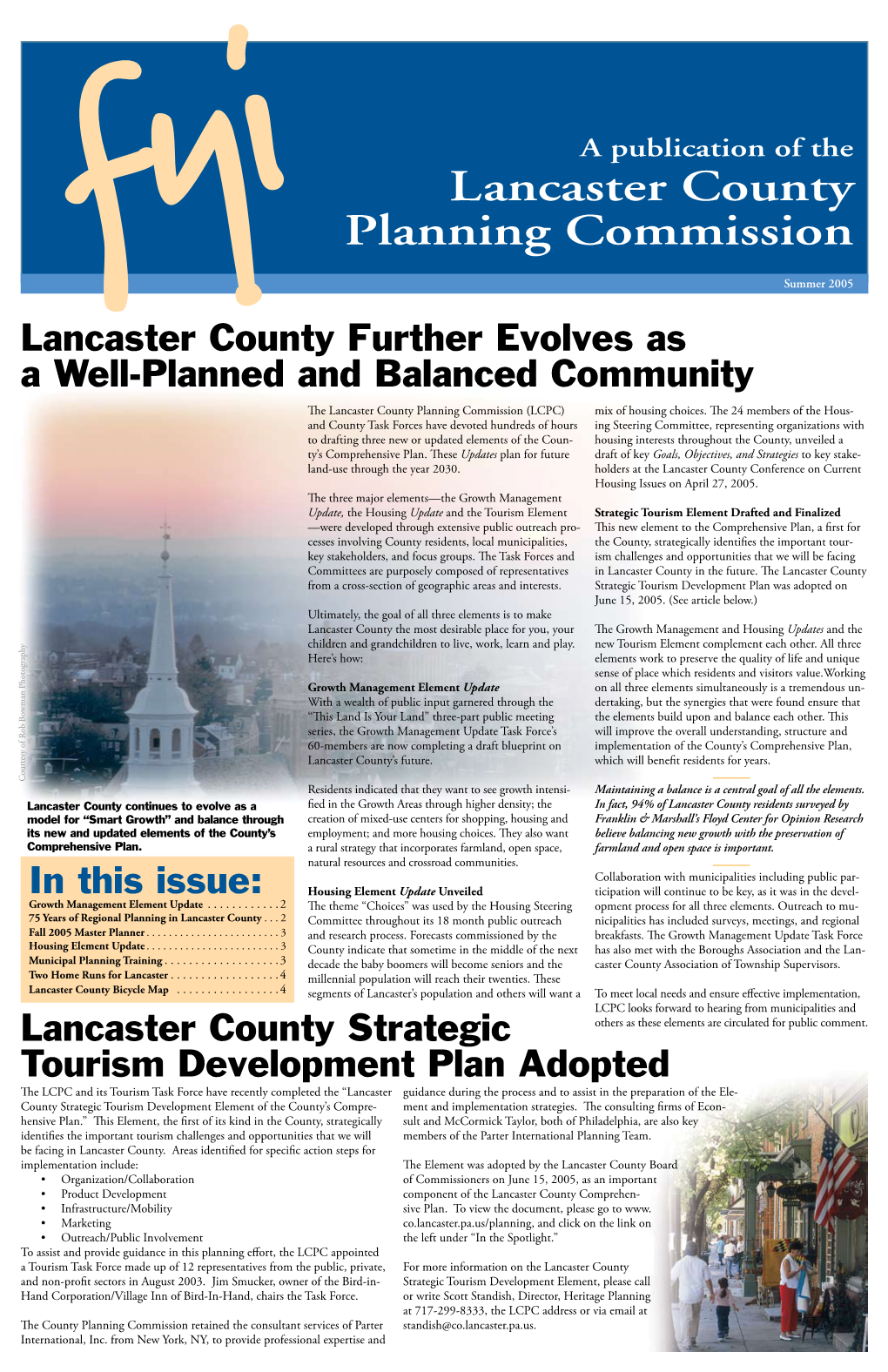 A Publication of the Lancaster County Planning Commission