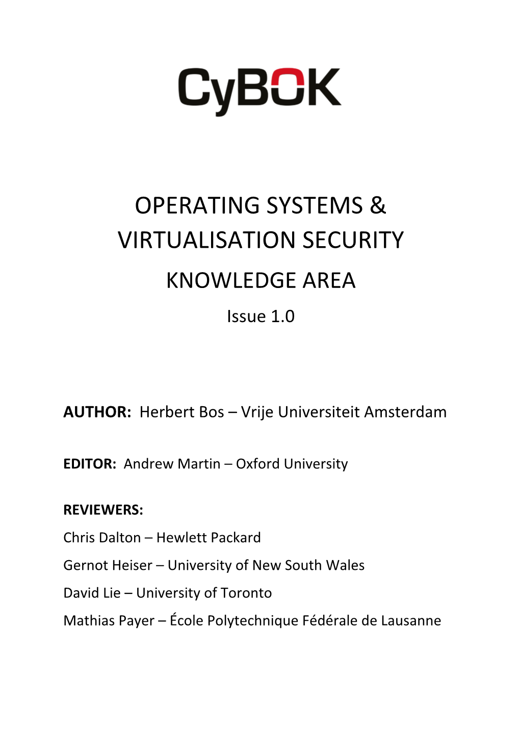 Operating Systems & Virtualisation Security