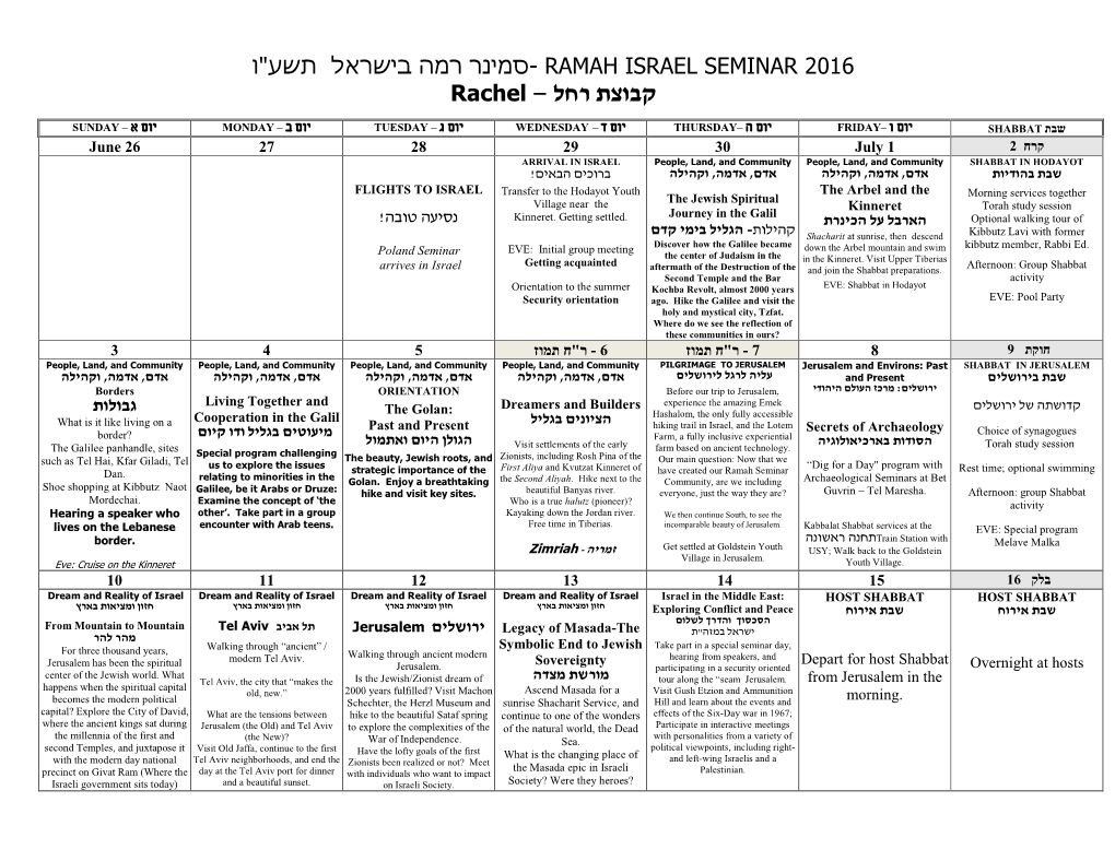 סמינר רמה בישראל תשס"ח Ramah Israel Seminar 2008