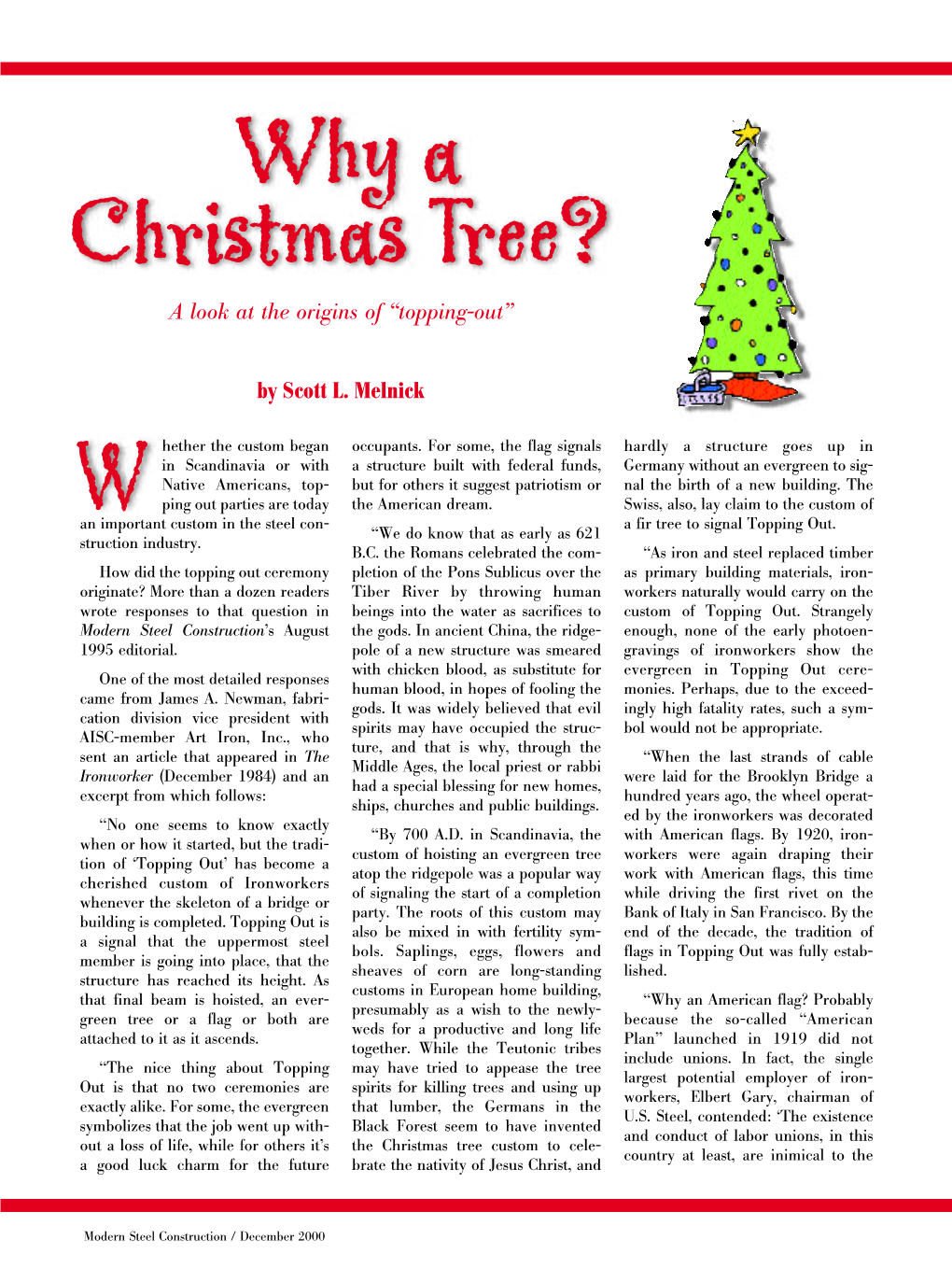 Why a Christmas Tree? a Look at the Origins of “Topping-Out”