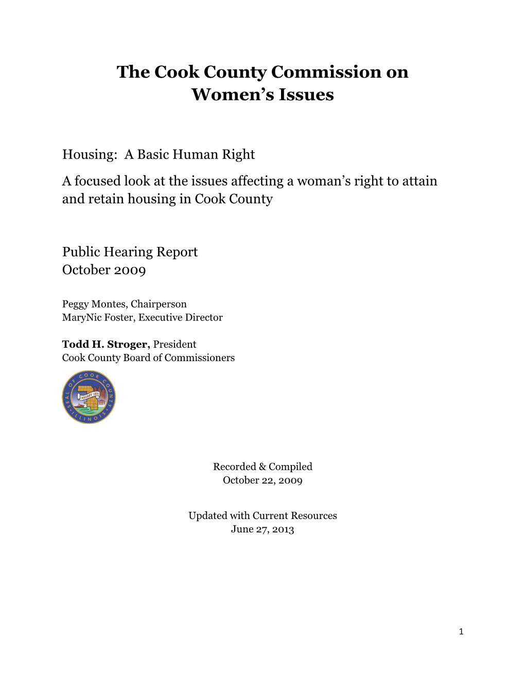 The Cook County Commission on Women's Issues