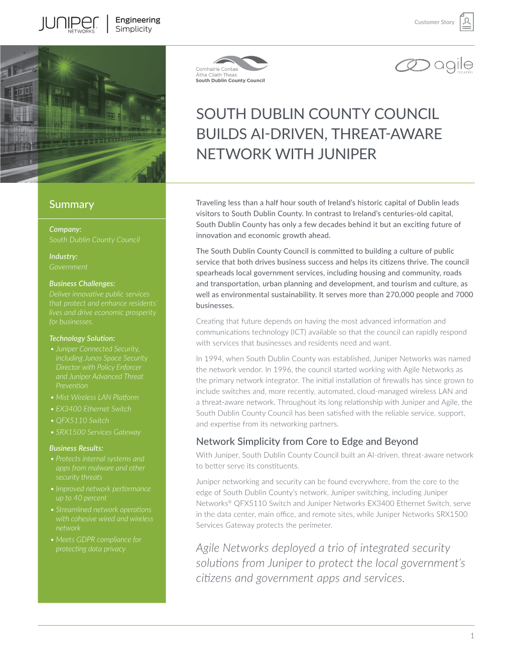 South Dublin County Council Builds Ai-Driven, Threat-Aware Network with Juniper